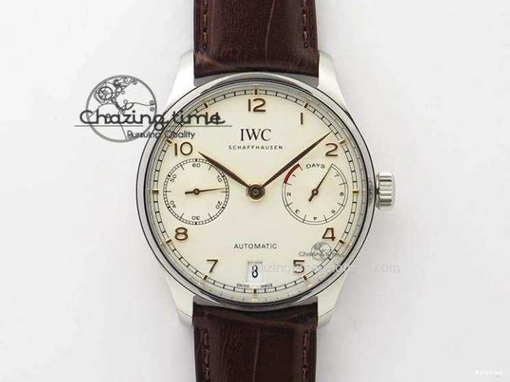 MIROTIME 0818 Effortless Portuguese Fa Jones IW544201 RG GSF 1:1 Best Edition White Dial On Leather Strap 7228